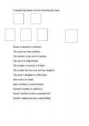 English worksheet: Family tree quizz