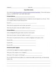 English Worksheet: Slope Slider Activity