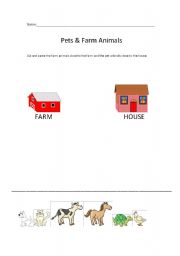 English Worksheet: Pets & Farm Animals