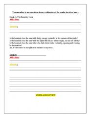 English Worksheet: effective use of questioning in creative writing