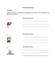 English Worksheet: picture sentences