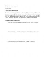 English Worksheet: Writing exercise for the film, An Education (2009)