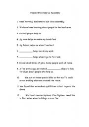 English worksheet: People who Help us