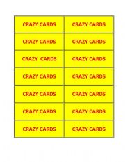 English Worksheet: crazy cards