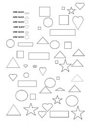 English Worksheet: How many + shapes