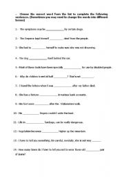 English Worksheet: specific vocabulary