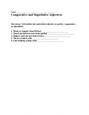 English worksheet: Adjectives More/Most