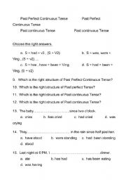 English worksheet: mixed tenses