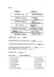 English worksheet: places to go and things to do (dialogue for pairwork)