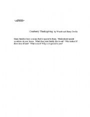 English worksheet: Cranberry Thanksgiving Draw and Write