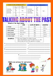 English Worksheet: Talking about the past - Verbs to Be and to Have