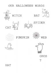 English Worksheet: our halloween words