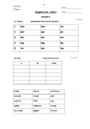 English Worksheet: 5th grade