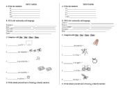 English worksheet: Beginners test - 2 variants
