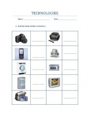 English Worksheet: technologies