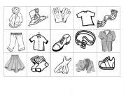 English Worksheet: Clothes Memory Game
