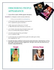 English Worksheet: Describing famous people 