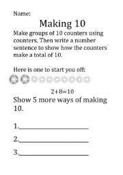 English Worksheet: !0 buttons maths