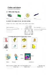 English worksheet: Colthes and numbers