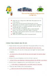 English worksheet: Who and Which practise worksheet KEY