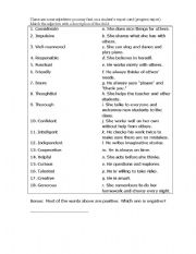 English worksheet: Report Card Adjectives