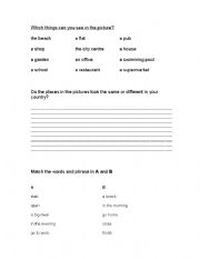 English Worksheet: places/opposite states