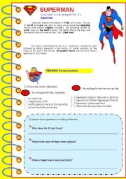 English Worksheet: SUPERMAN - Reading and text comprehension