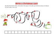 English worksheet: write a xmas card