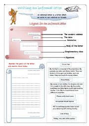 English Worksheet: Writing an informal letter