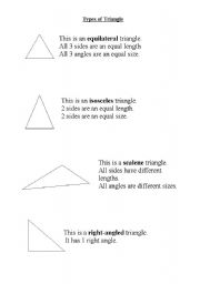 English Worksheet: Triangle information 