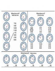 English Worksheet: Time