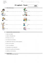 English Worksheet: TEST : what are they doing?