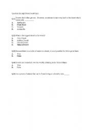 English worksheet: desert quiz