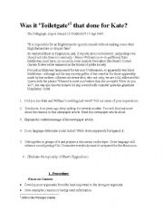 English Worksheet: debate about language and prestige (pygmalion)
