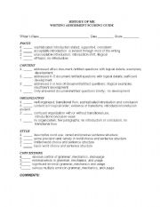 English worksheet: History of me