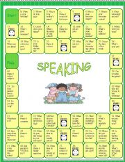 Speaking activity -Revision board game - 6th form
