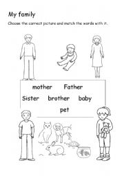 English Worksheet: family