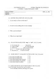 English Worksheet: English exam for 8th Grade