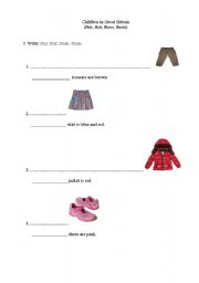 English worksheet: this,that,these,those and clothes