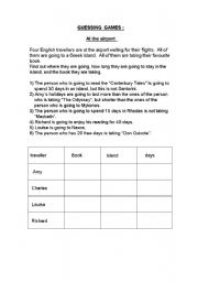 English worksheet: Guessing games