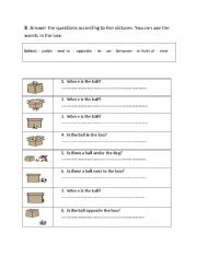 English Worksheet: prepositions