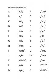 English Worksheet: The Alphabet