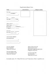 English worksheet: Passive Voice Song Dictation