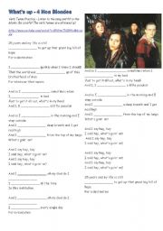 English Worksheet: Whats up - song with mixed verb tenses 