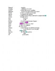 English worksheet: Test Taking Directions