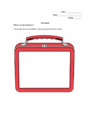 English Worksheet: Whats in your lunch box? 