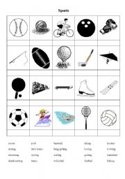 English Worksheet: sports