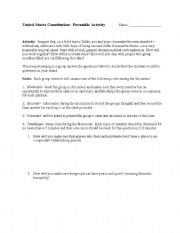 English worksheet: Preamble Activity