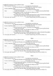 English Worksheet: adverb clauses