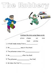 the robbery creative writing esl worksheet by urieth
